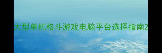 大型单机格斗游戏电脑平台选择指南-独游乐园 大型单机格斗游戏电脑平台选择指南